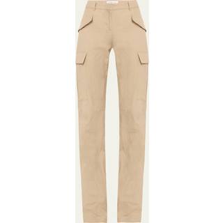 MK Crushed Cotton Gabardine Cargo Trousers - Natural - Michael Kors - EU 36