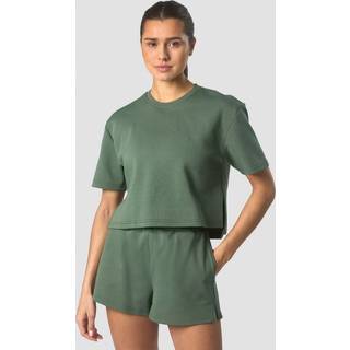 Revive Heavy Cropped T-Shirt Wmn Dark Green