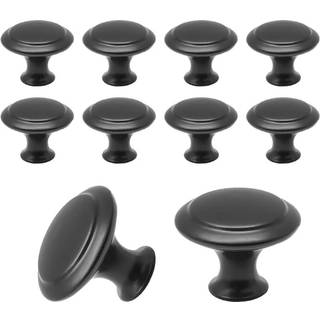 Knopper til låger og skuffer - 27mm 10-pak Sort