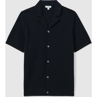 Reiss Reiss Navy Biarritz Cotton Cuban Collar Shirt