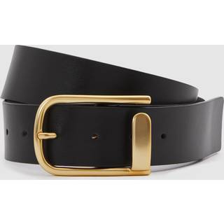 Reiss Reiss Black Iyla Leather Half Keeper Belt