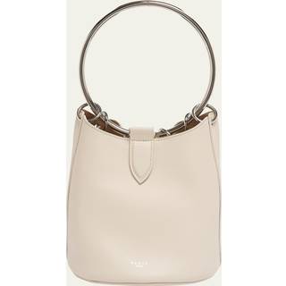 AlaÃ¯a Ring Medium leather bucket bag - white - One Size