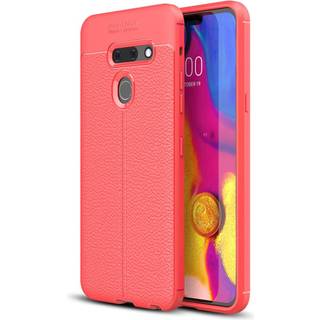LG G8 ThinQ litchi etui - Rød