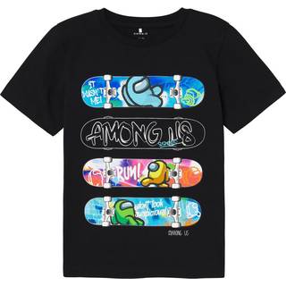 Name It Black Skateboard Among Us T-shirt - Str. 6y 116cm