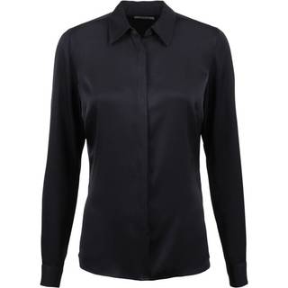 Stenströms Susan Sort silkeskjorte | Dame |Dameskjorter & Bluser | Feminine | Størrelse: 44 | Sort | Solid | Lange Ærmer