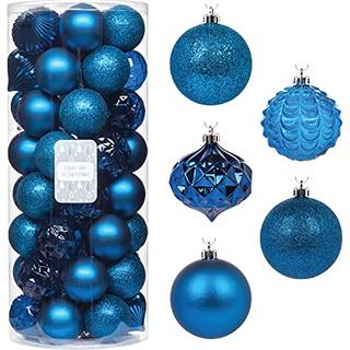Hver dag er julepynt, der er knustfast juletræ ornament sæt julekugler dekoration 50 tælling (2.24 """"/57mm kongeblå)