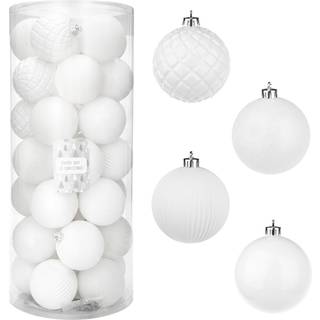 Hver dag er julepynt, der er knustfast juletræ ornament sæt julekugler dekoration 35 tælling (2,75 """"/70 mm creme)