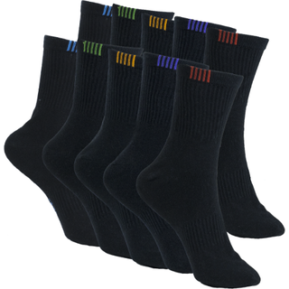 Black Pearls Socks - Mellemlange Crew – Bambus - 40-43 , Black , 10-Pack—-27.00 Kr/st—-270.00 Kr/Pack