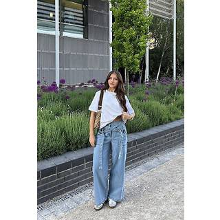 PixieGirl Petite PixieGirl Petite 100% Bomuld Light Cross Over Bælter Jeans