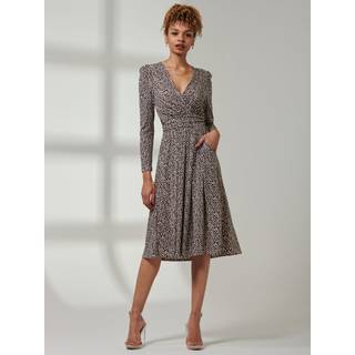 Jolie Moi Jolie Moi Animal Print Rafella Long Sleeve Midi Dress