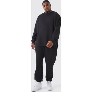 Mens Black Plus Oversized Sweatshirt Tracksuit