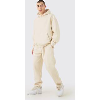 Mens Taupe Oversized Hooded Tracksuit