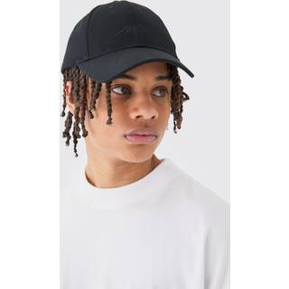 Mens Man Signature Basic Baseball Cap In Black