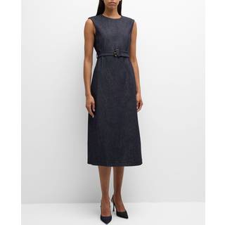 &#39;S Max Mara Cotton-blend denim shift dress - blue - L