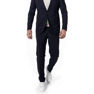 CG Herren Hose blau kariert Slim Fit
