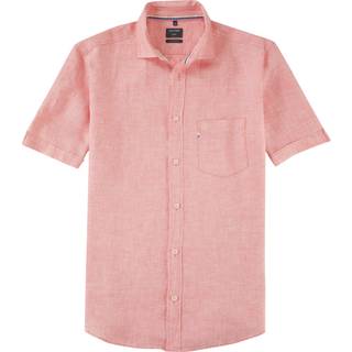 OLYMP Herren Kurzarmhemd rosa,rot