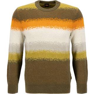 BOSS Orange Herren Pullover grün Gemustert