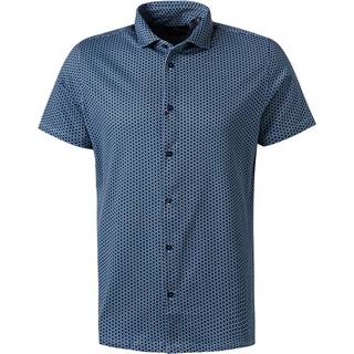 RAGMAN Herren Kurzarmhemd blau gemustert
