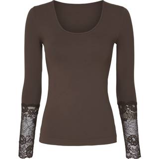 Tim & Simonsen Mary Bluse m/ blonde ærme - Coffee L/XL
