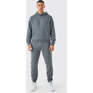 Mens Charcoal Boxy Hooded Tracksuit