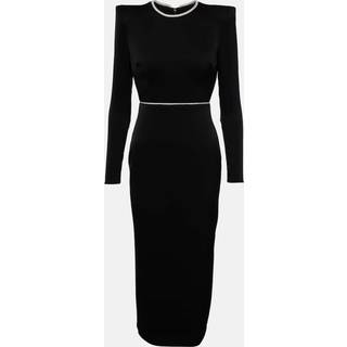 Alex Perry Crystal-embellished satin midi dress - black - XS