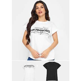 PixieGirl Petite San Francisco Slogan 100% Bomuld T-shirt 2 PakkeEU 38 Petite (UK 10 P)
