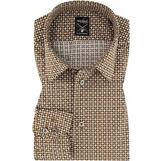 van Laack Herren Hemd beige gemustert