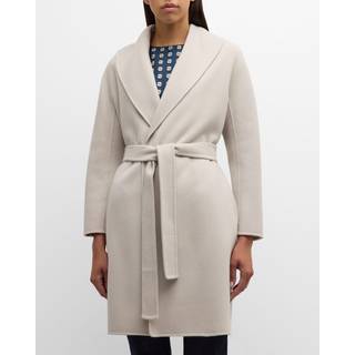 &#39;S Max Mara Messi belted virgin wool coat - purple - L-XL