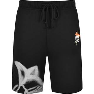 Shorts i bomuldsblanding med relaxed fit og blomstermønster