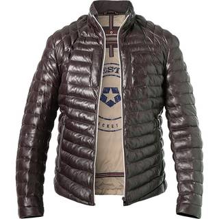 MILESTONE Herren Lederjacke braun unifarben