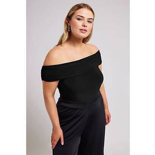Yours Curve Yours Curve Black Ruched Bardot Bodies