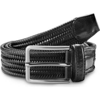 Sort Flettet Italiensk Fuldnarvet Læder Bælte