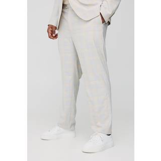 Mens Stone Plus Checked Skinny Fit Trousers