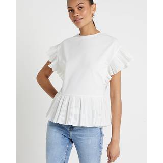River Island 100% Cotton Pleated Hem T-Shirt40