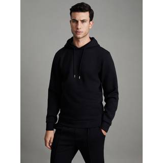 Reiss Reiss Navy Blue Fabien Interlock Jersey Drawstring Hoodie