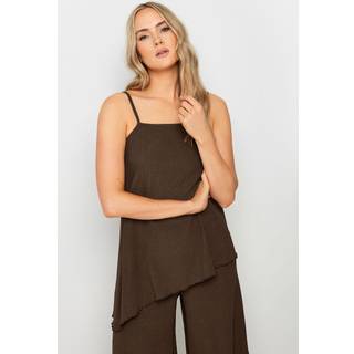 Lts Tall Chocolate Brown Strappy Asymmetric Cami Top 20 Lts | Tall Women's Vests & Camisoles