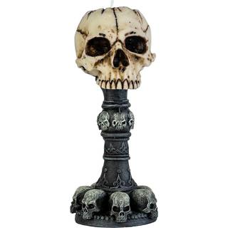 Totenkopf Teelichthalter mit kleinen Schädeln 17cm