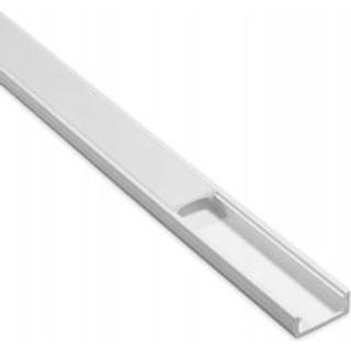 PVC profil 16x7 til LED strip - 2 meter, hvid, inkl. mælkehvidt cover