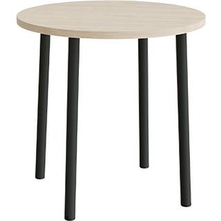 Bord Add 590, Ø900 mm, højde 900 mm, lyddæmpende hvidpigmenteret eg laminat på sortoliven stel