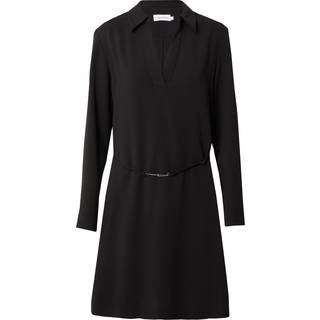 Relaxed Twill Shirt Dress - Black - 36