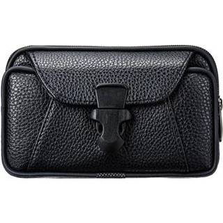 Dobbelt Lynlåslomme Univerzal Vandret Bæltetaske - Sort