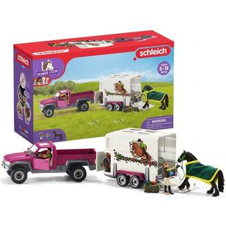 Schleich Horse Club 42346 Pick-up bil med hestetrailer - med hest og 2 figurer