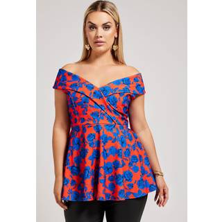 Yours Curve Blomster Tuxedo Peplum TopEU 42 (UK 14)