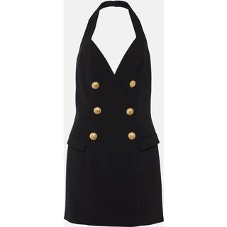Balmain Halterneck crÃªpe minidress - black - S