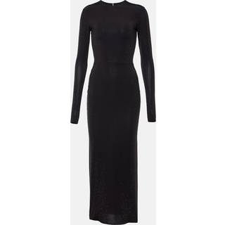 Alex Perry Crystal-embellished jersey maxi dress - black - M