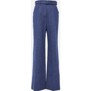 Gabriela Hearst Norman cotton and linen wide-leg pants - blue - XL
