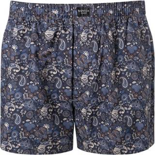 Novila Herren Boxershorts blau Reine Baumwolle Gemustert