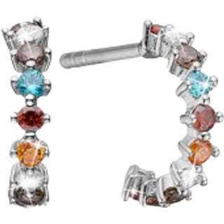 Christina Jewelry Rainbow creole sølv øreringe med mix zirkon