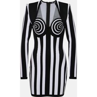 Balmain Striped minidress - black - L