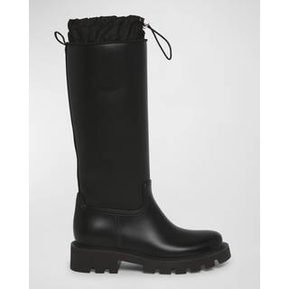MONCLER WOMENS KICKSTREAM HIGH RAIN BOOTS Size: 39, colour: BLACK